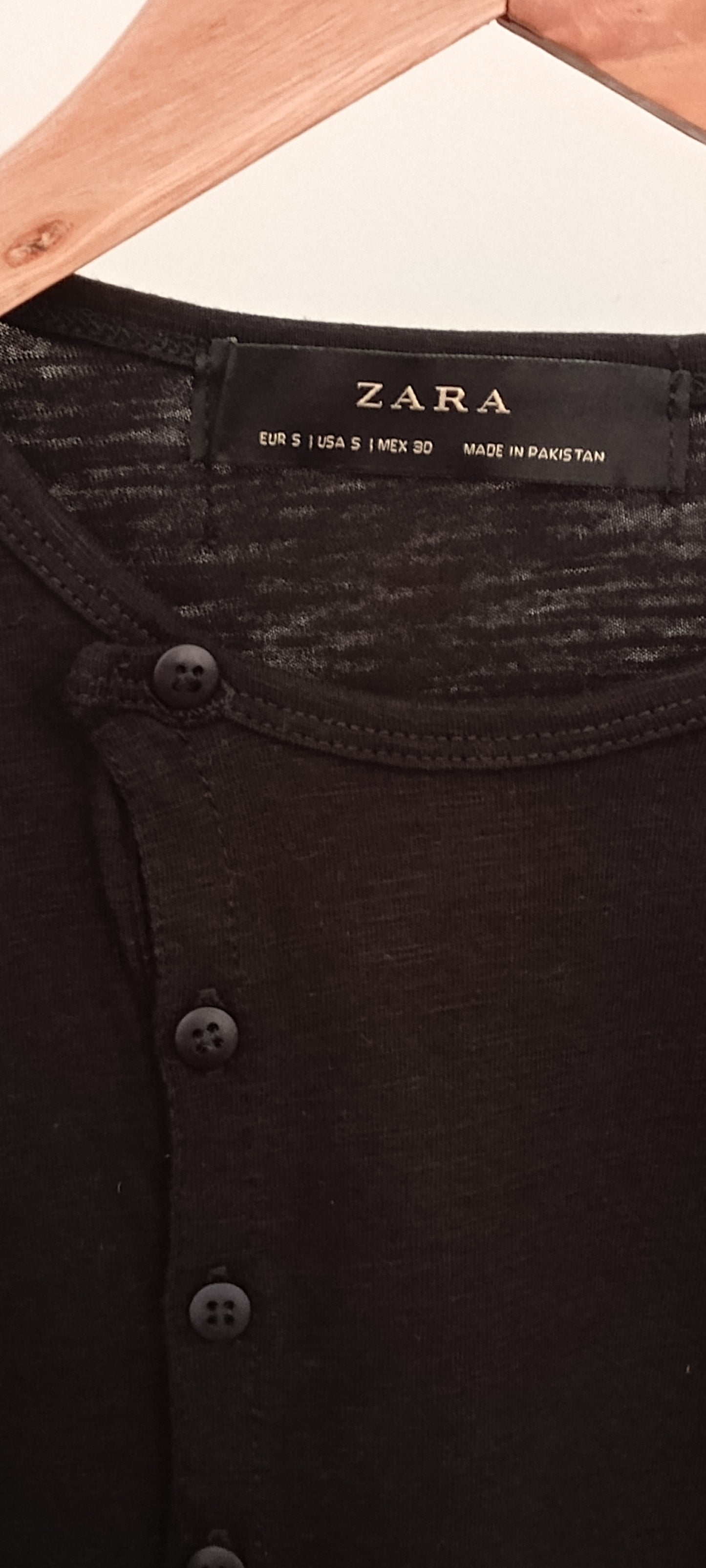 ZR Cotton Henly T Shirt- Black