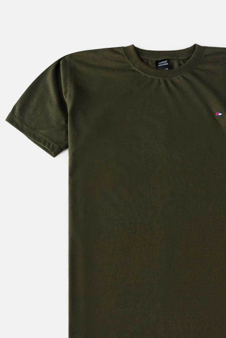 Tommy Premium Cotton T Shirt – Army Green