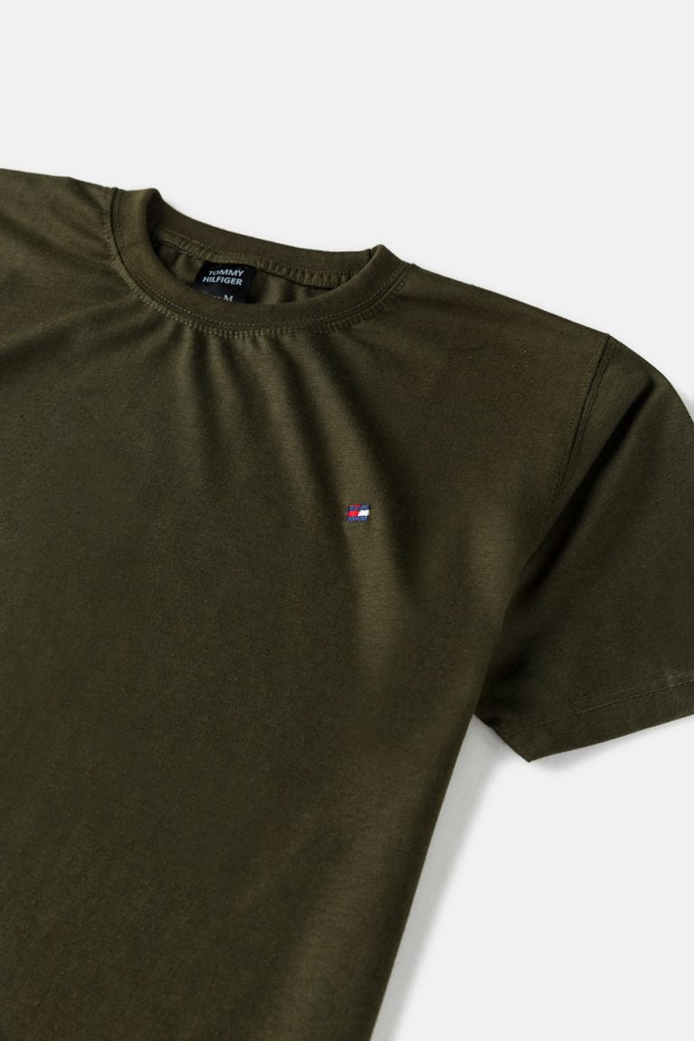 Tommy Premium Cotton T Shirt – Army Green