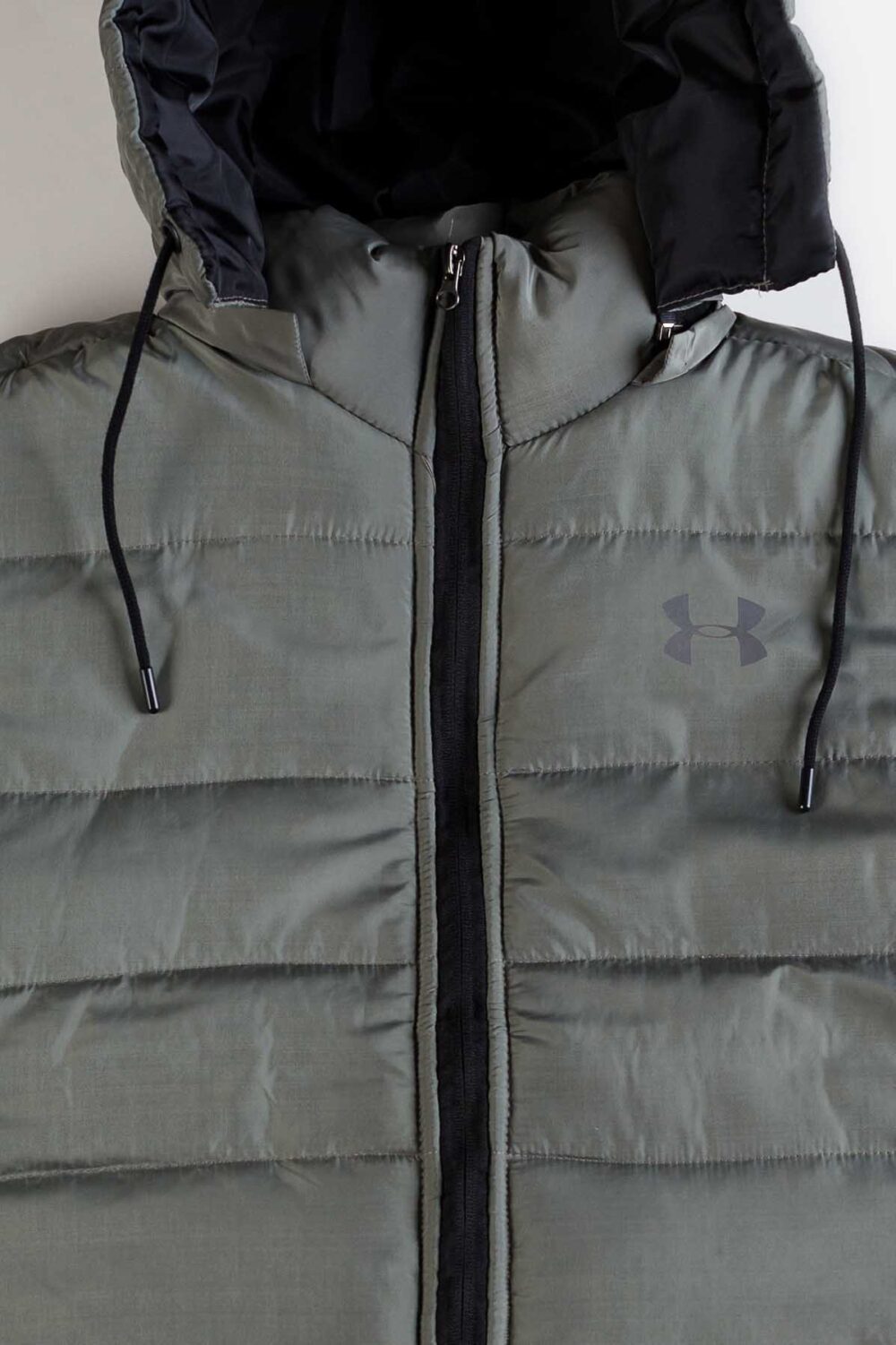 UA Premium Puffer Jacket With Hood- Light Army Green