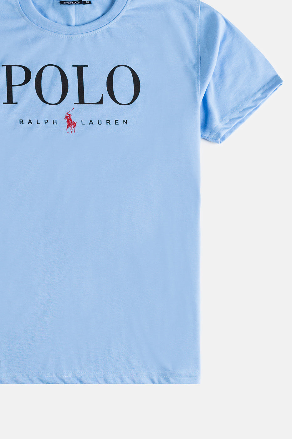 RL Premium Cotton Print T Shirt – Sky Blue