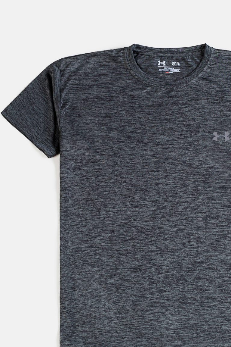 UA Space Dye Dri fit T Shirt – Dark Grey