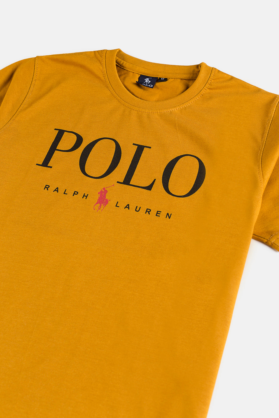 RL Premium Cotton Print T Shirt – Mustard