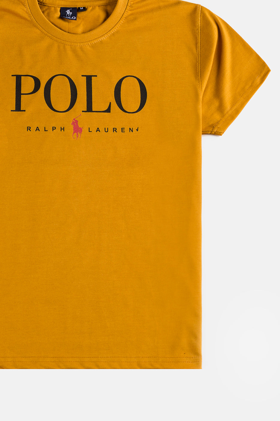 RL Premium Cotton Print T Shirt – Mustard