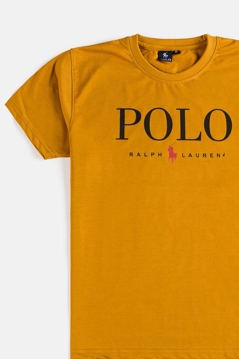 RL Premium Cotton Print T Shirt – Mustard
