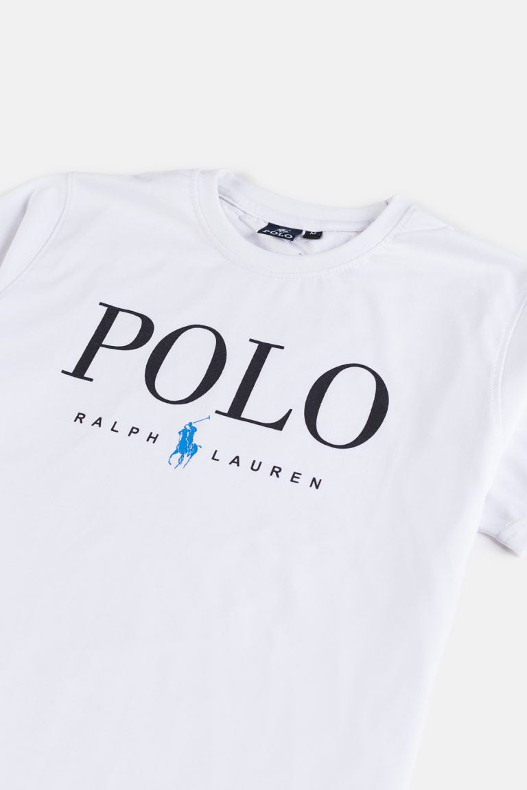 RL Premium Cotton Print T Shirt – White