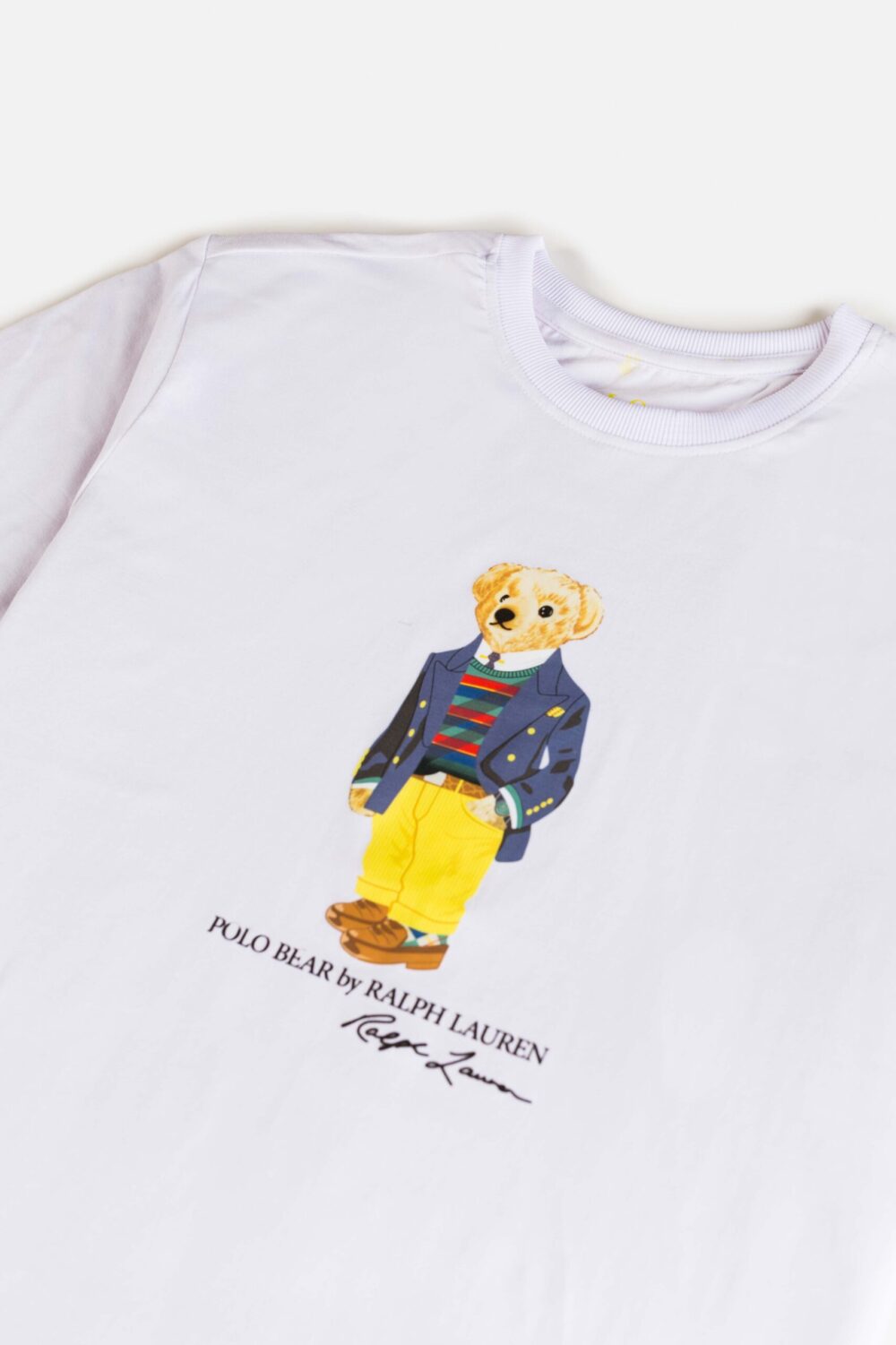 RL Imported Bear Print T Shirt – White