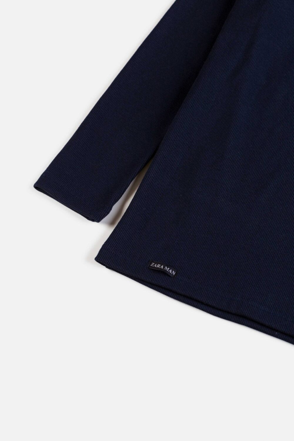 ZR Rib Cotton Turtle Neck Sweat – Navy Blue