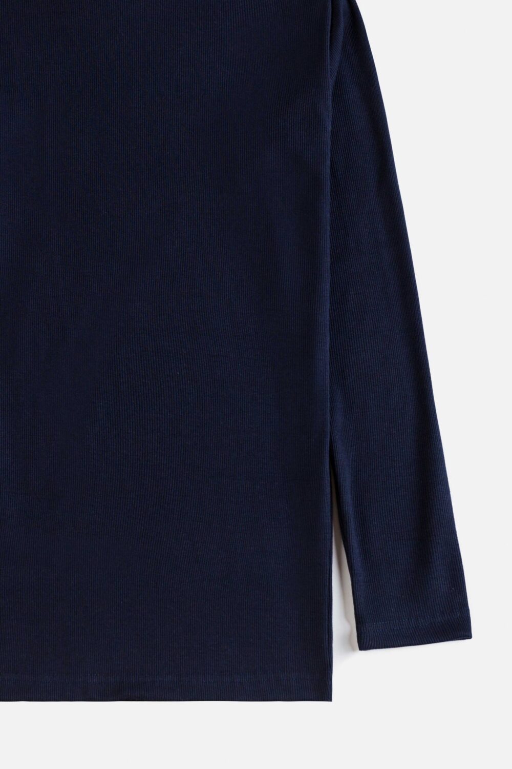 ZR Rib Cotton Turtle Neck Sweat – Navy Blue