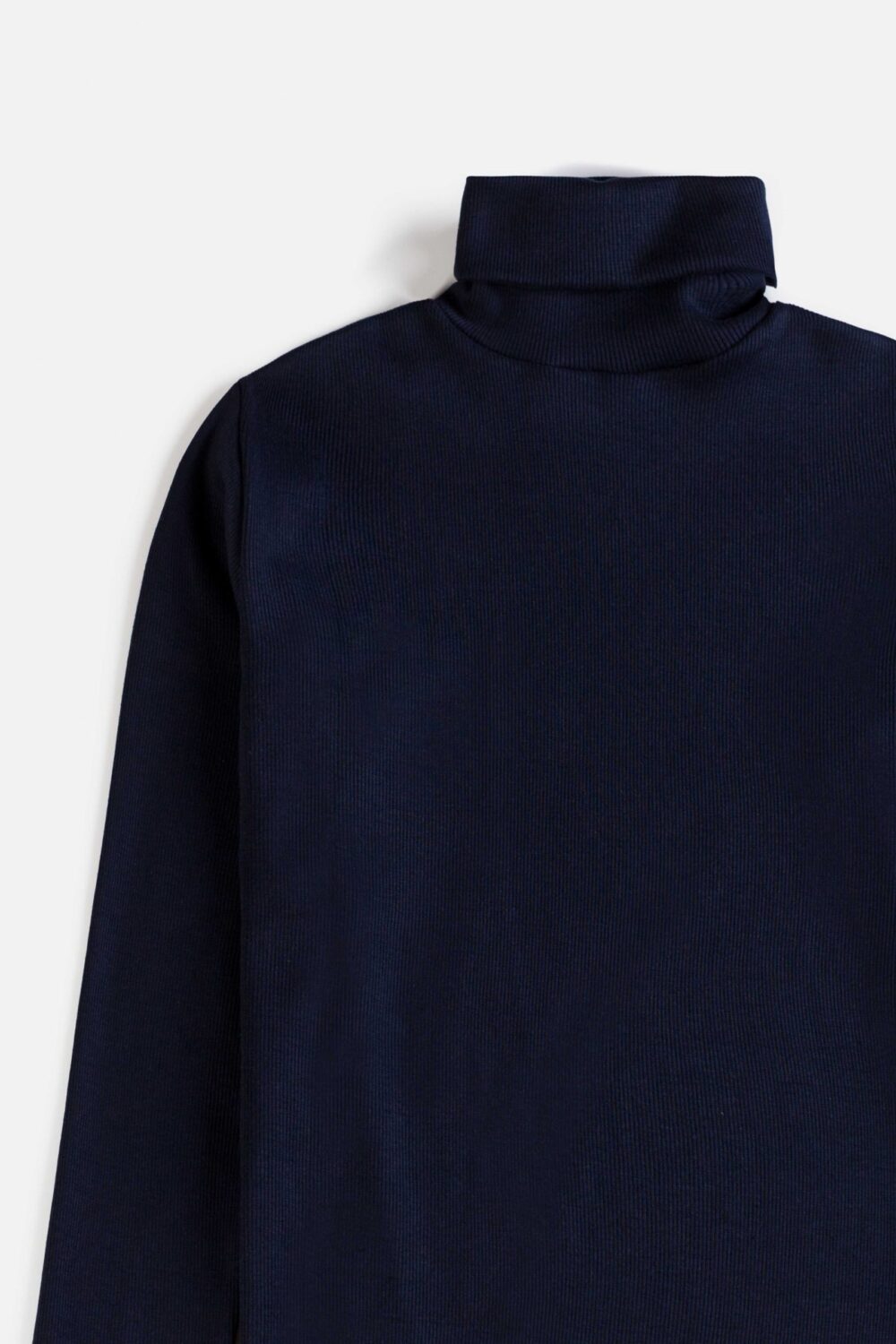 ZR Rib Cotton Turtle Neck Sweat – Navy Blue