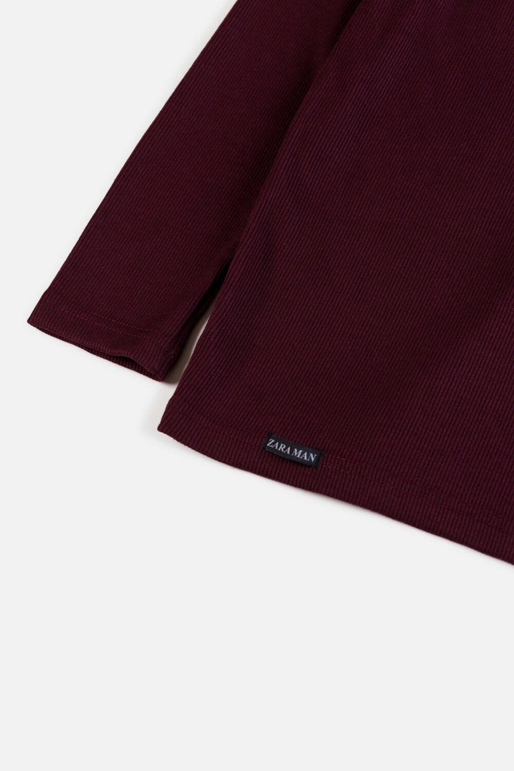 ZR Rib Cotton Turtle Neck Sweat – Maroon