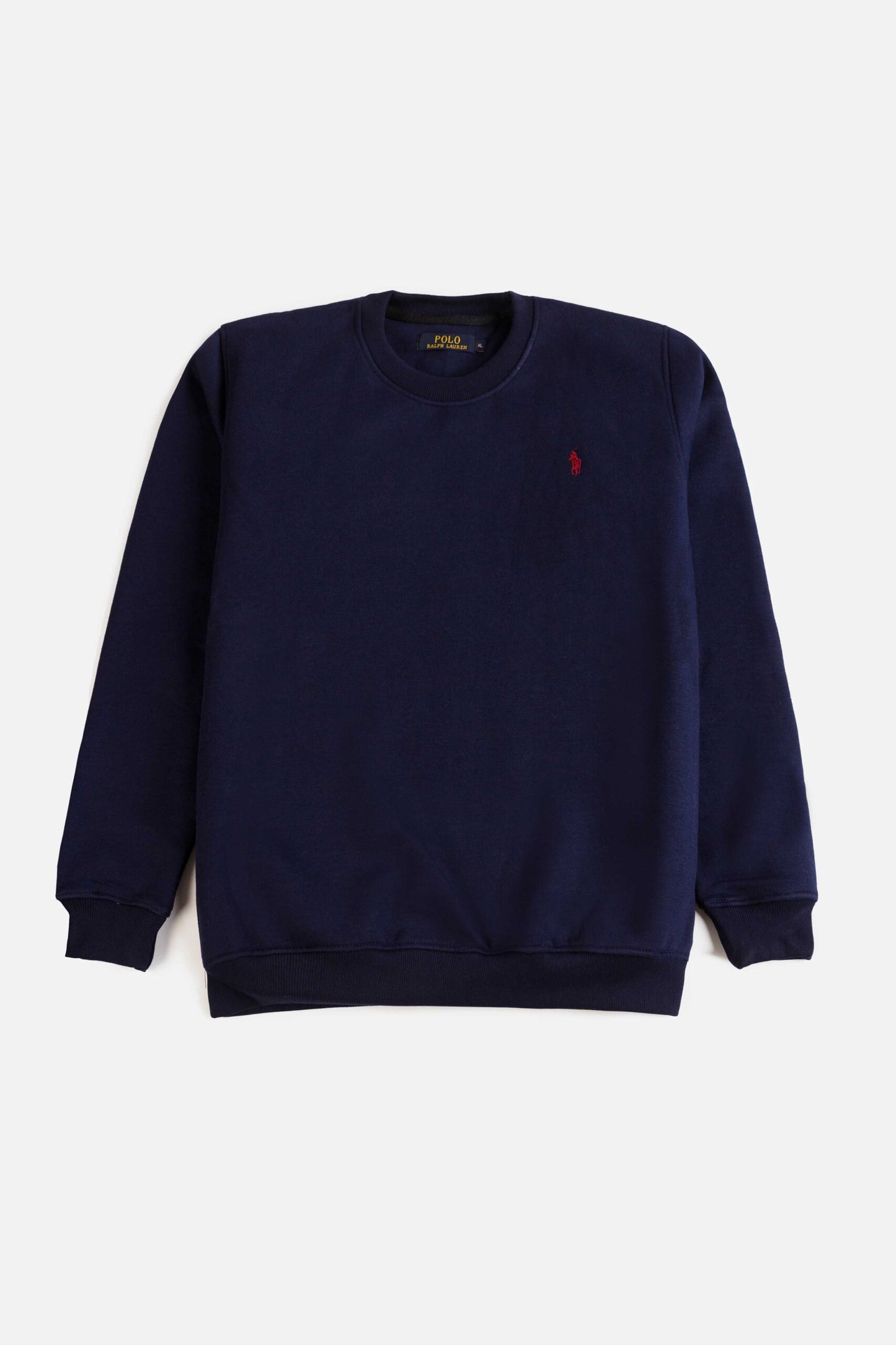 RL Premium Cotton Fleece Sweatshirt – Navy Blue With Red Pony
