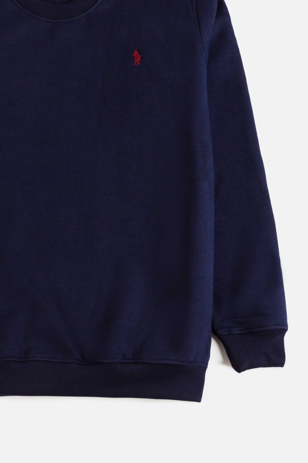 RL Premium Cotton Fleece Sweatshirt – Navy Blue With Red Pony