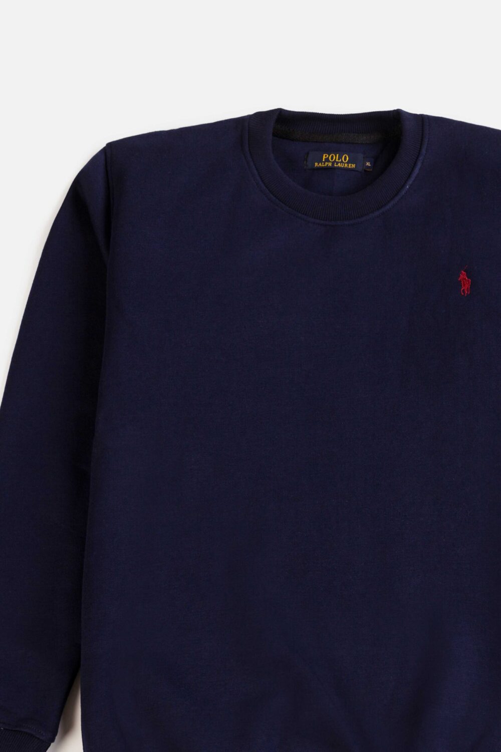 RL Premium Cotton Fleece Sweatshirt – Navy Blue With Red Pony