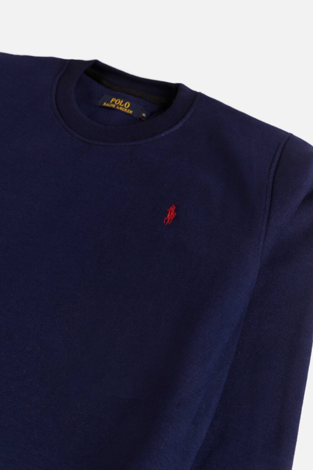 RL Premium Cotton Fleece Sweatshirt – Navy Blue With Red Pony