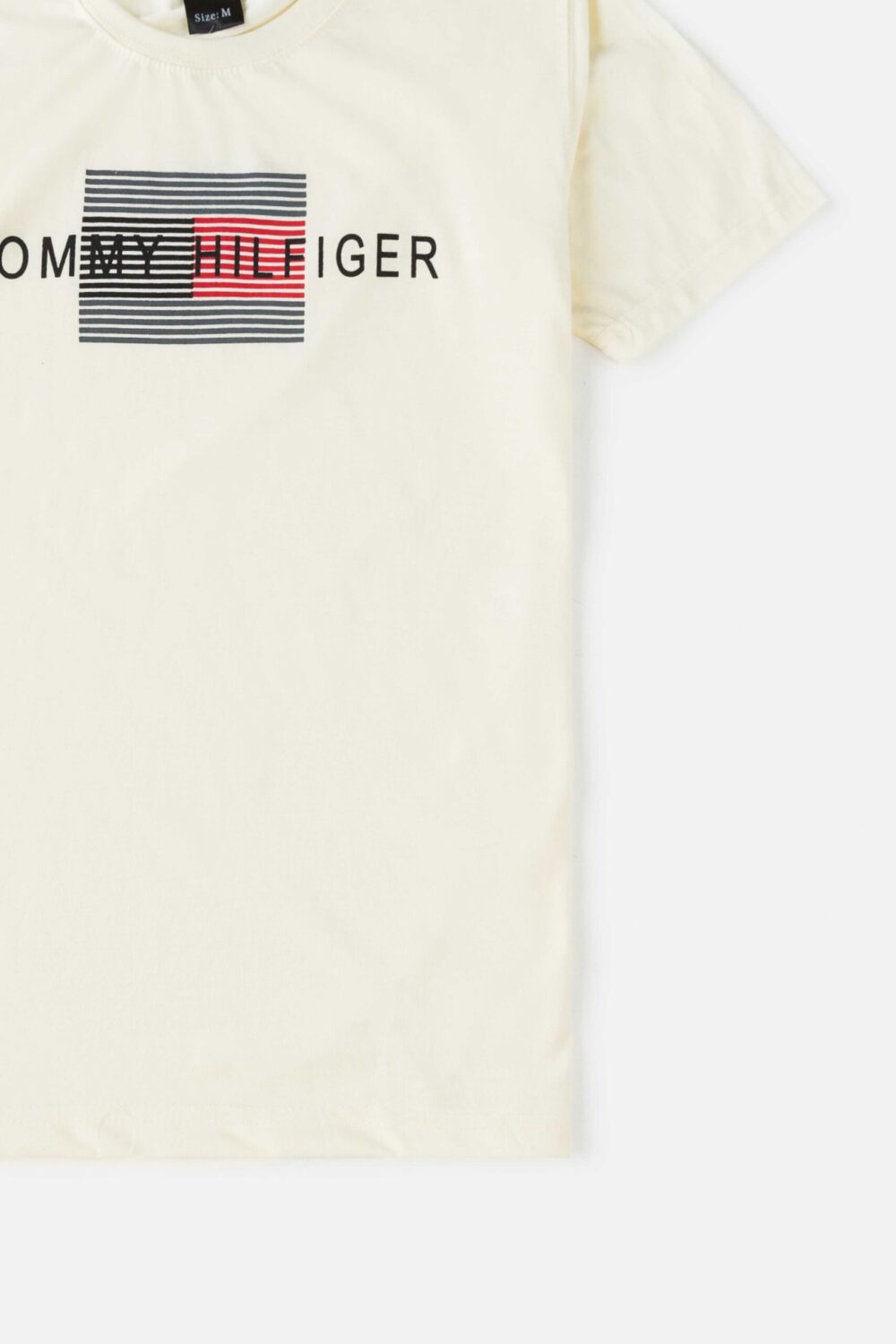 Tommy Print Cotton T Shirt – Ivory White
