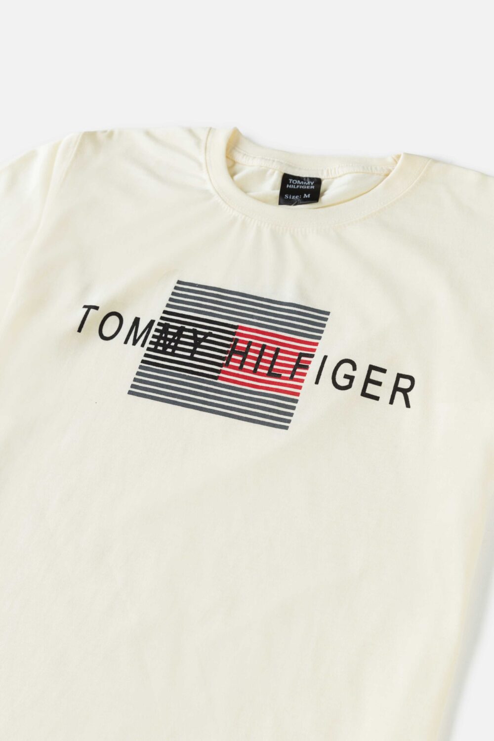 Tommy Print Cotton T Shirt – Ivory White
