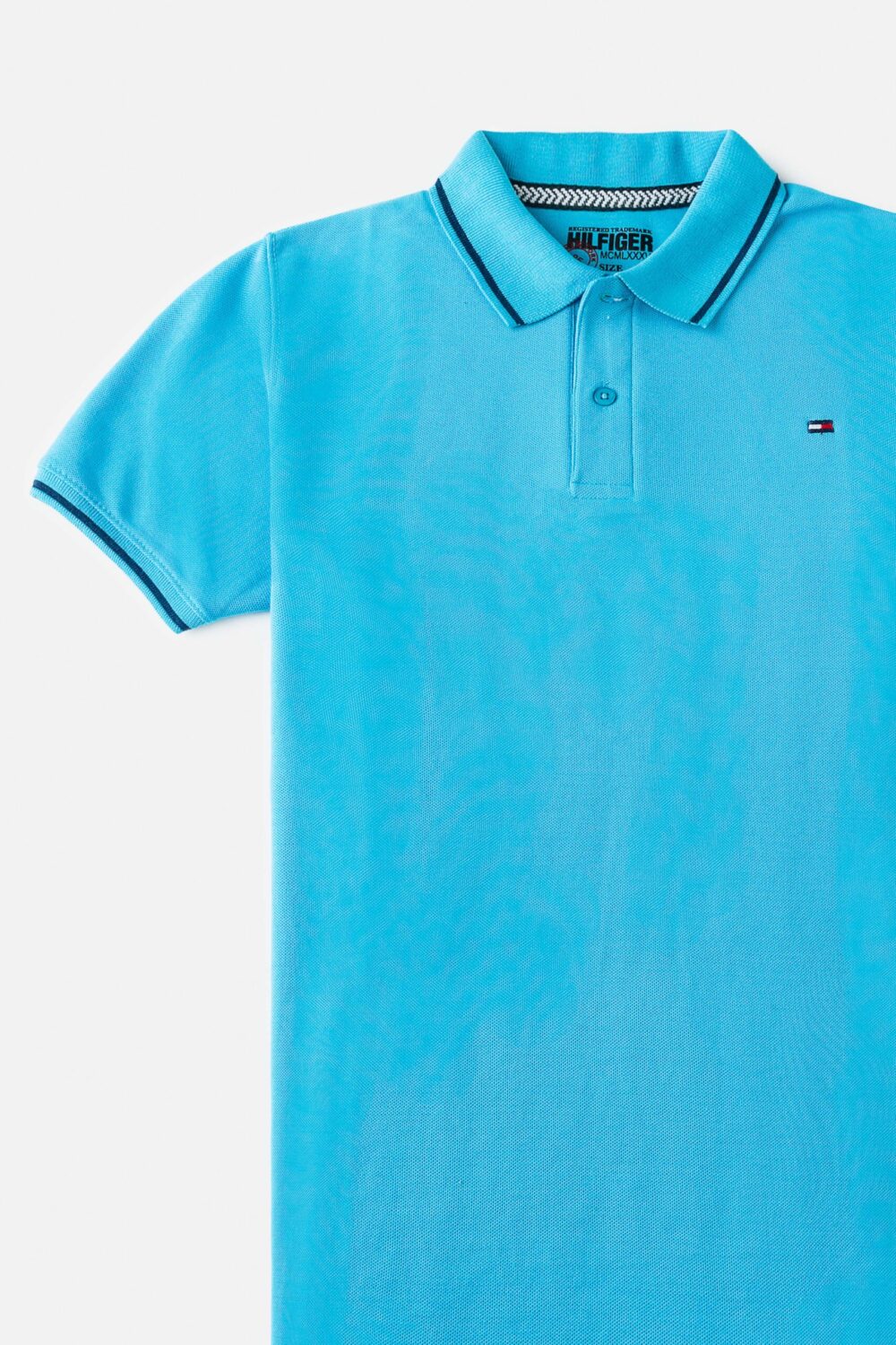 Tommy Tipped Pique Polo shirt -Sky Blue