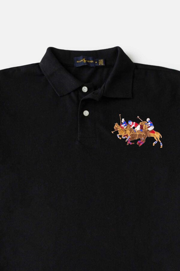RL Imported Triple Pony Polo Shirt – Black