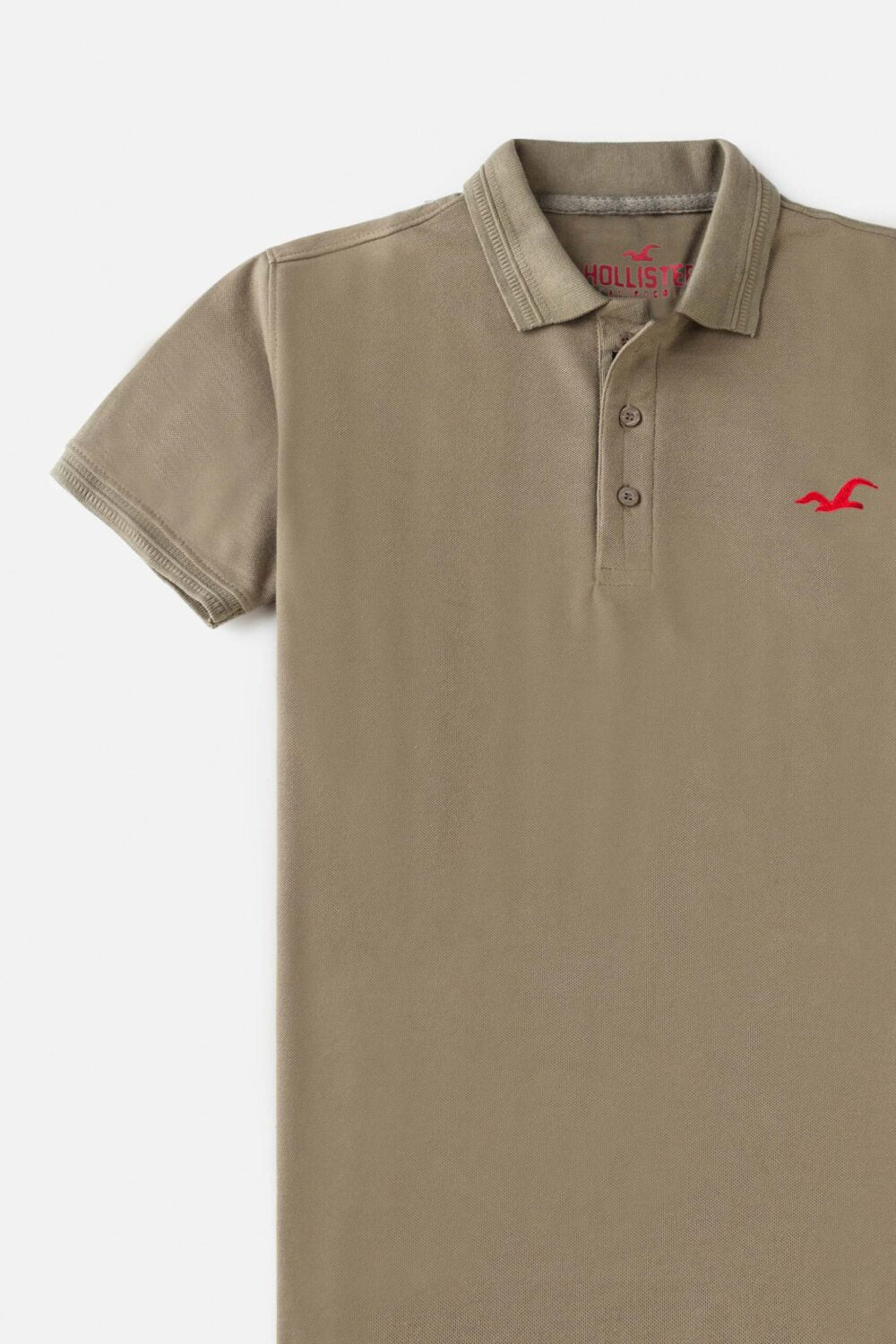 Holister Cotton Pique Polo Shirt – Stone Grey