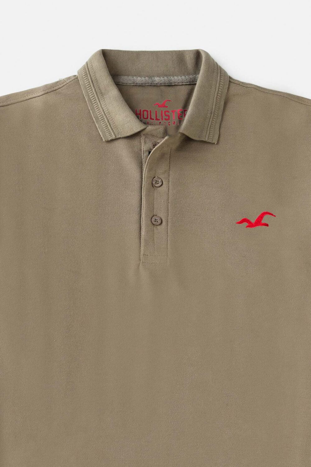 Holister Cotton Pique Polo Shirt – Stone Grey