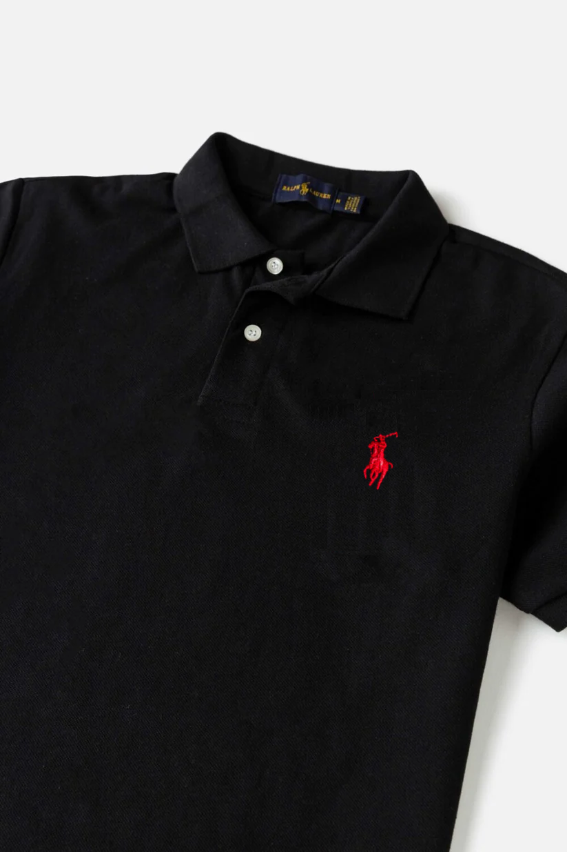 RL Premium Red Pony Polo Shirt – Black