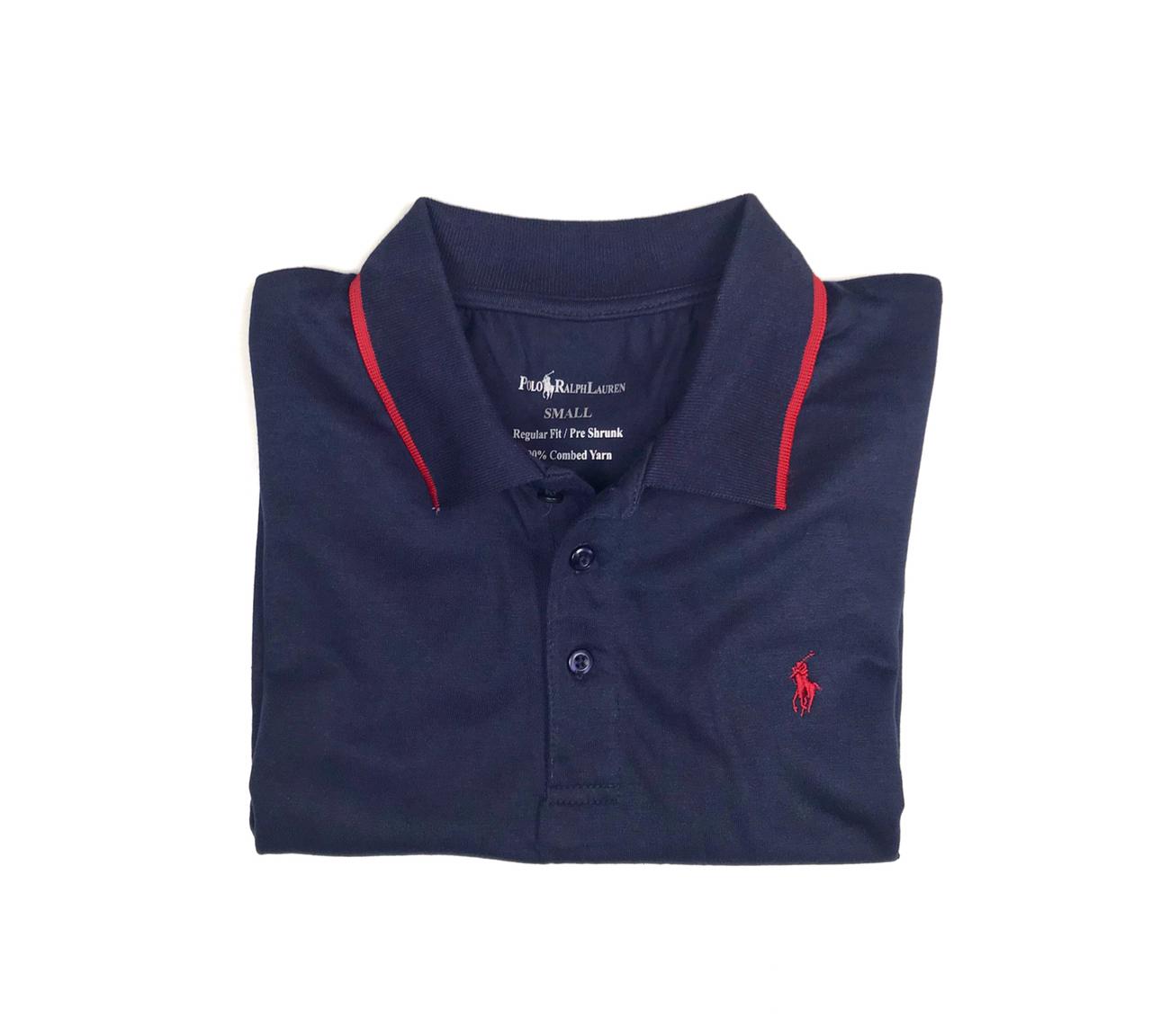 RL Premium Polo Shirt – Navy Blue with Red Pony