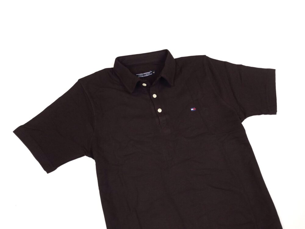 Tommy Self Collar Pique Polo Shirt – Brown