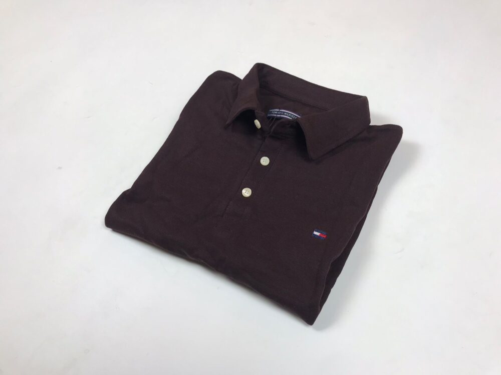 Tommy Self Collar Pique Polo Shirt – Brown