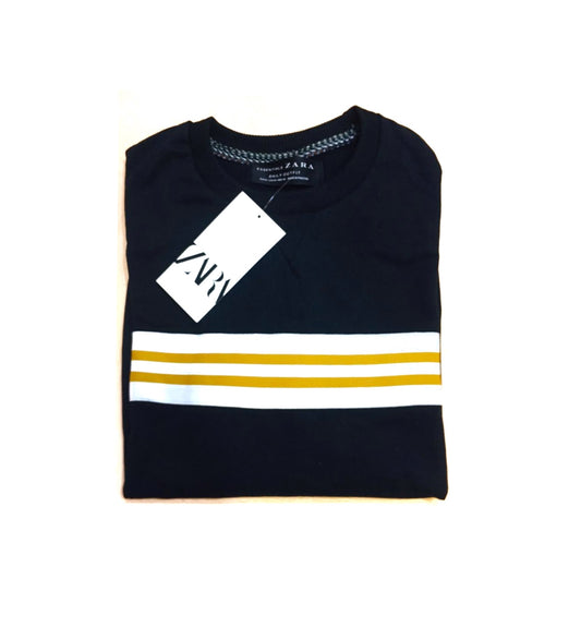 ZR Premium Cotton Terry Sweatshirt – Black With Yellow & White Stripes