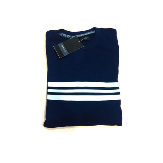 ZR Premium Cotton Terry Sweatshirt – Navy Blue With White Stripes