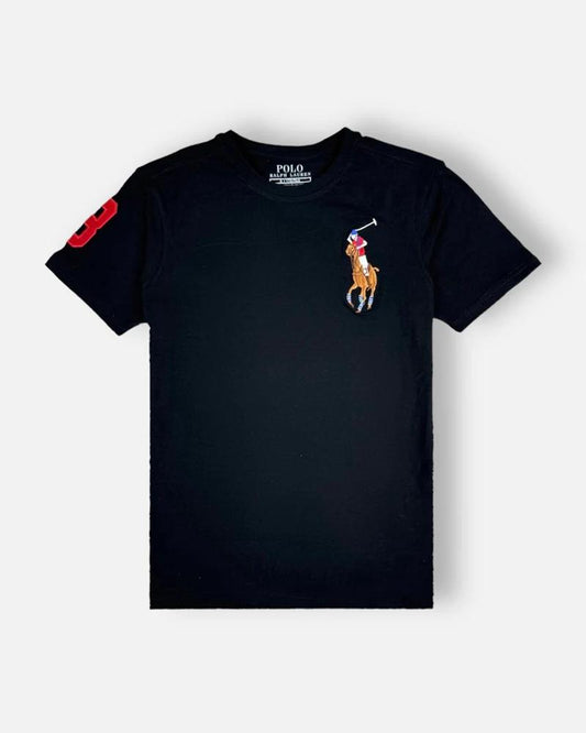 RL Imported Premium Big Pony Lycra T Shirt - Black