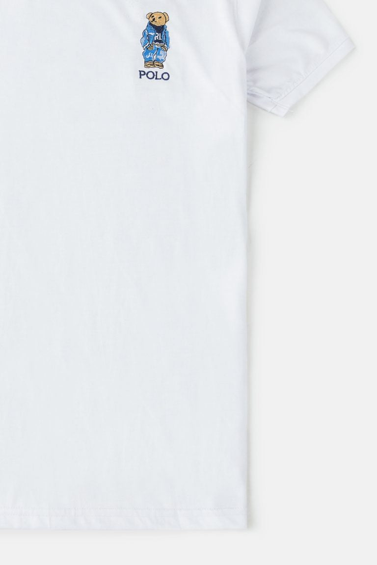 RL Imported Bear Big Pony T Shirt – White