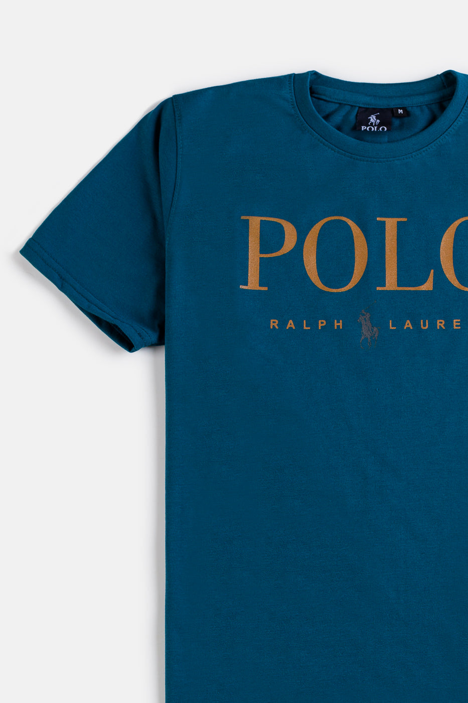 RL Premium Cotton Print T Shirt – Aqua Blue