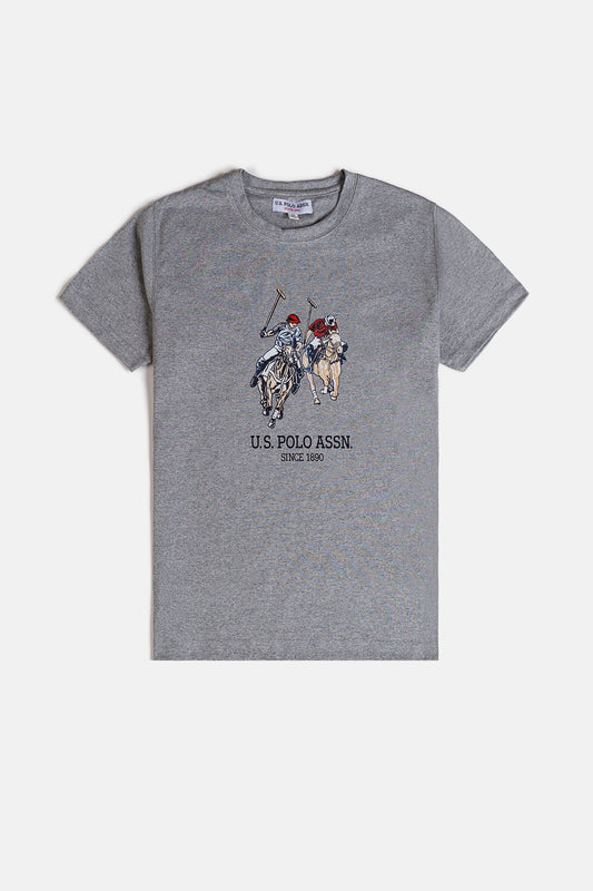 USPA Imported Print T Shirt – Grey
