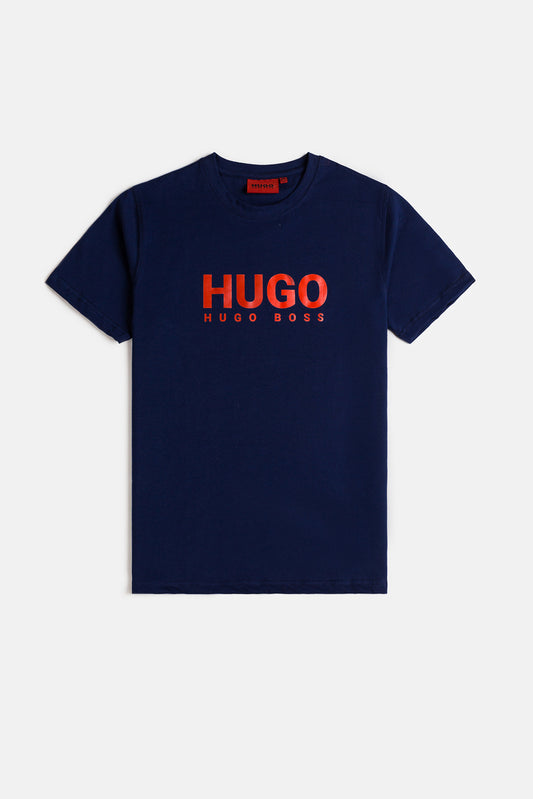 HB Imported Print T Shirt – Navy Blue