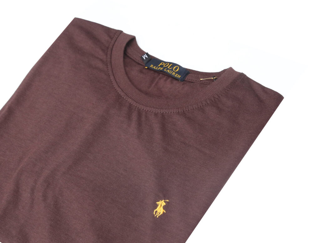 RL Gold Pony Basic T Shirt – Deep Burgundy