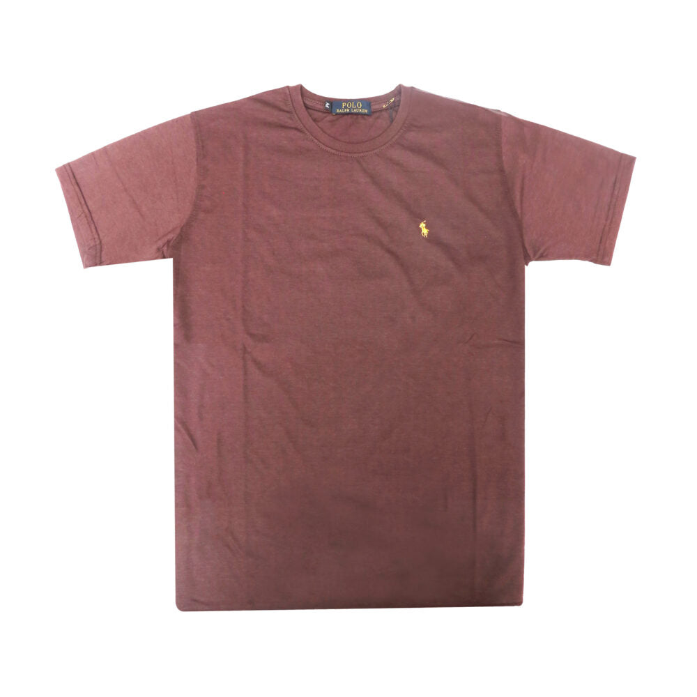 RL Gold Pony Basic T Shirt – Deep Burgundy