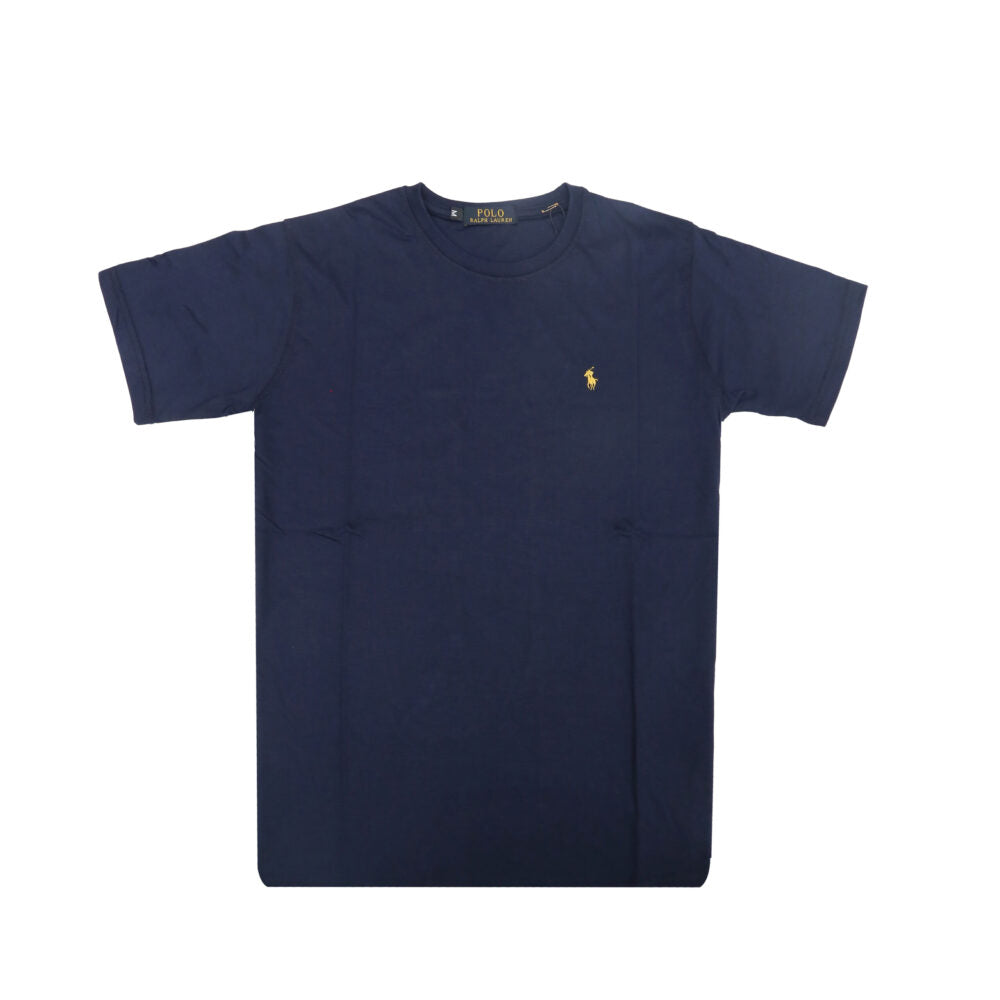 RL Gold Pony Basic T Shirt – Navy Blue