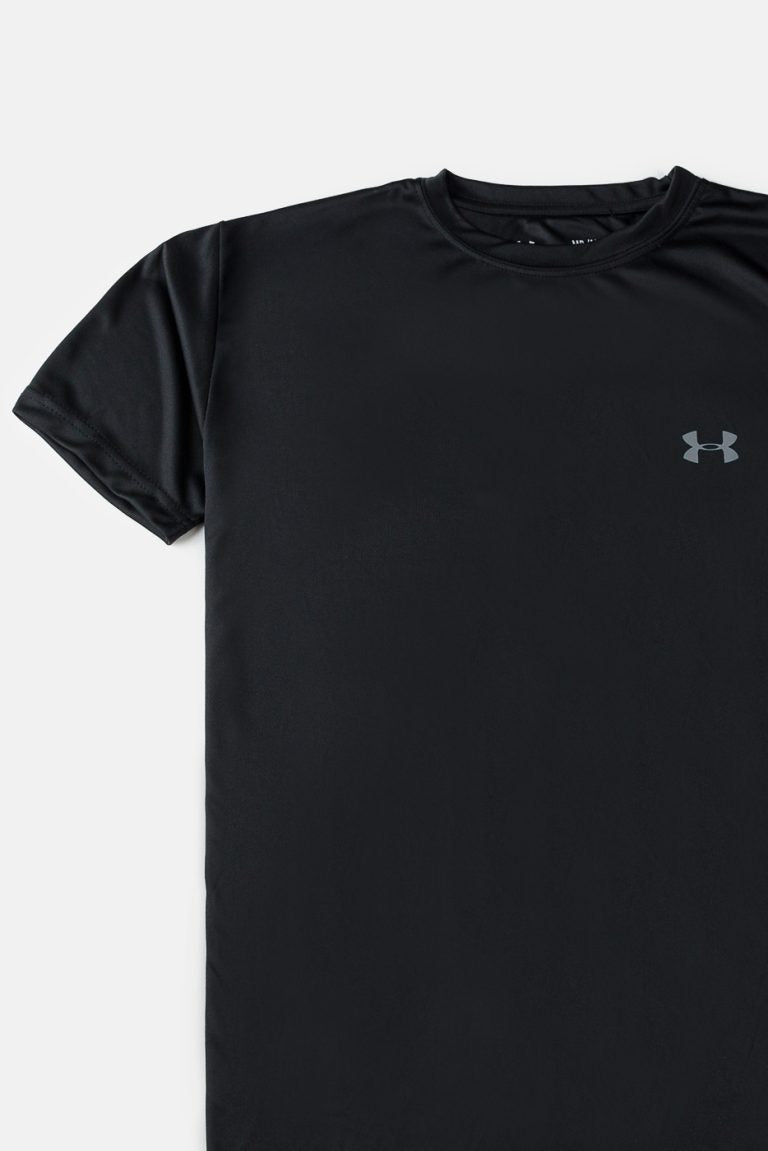 UA Imported Dri-FiT Plain T Shirt – Black