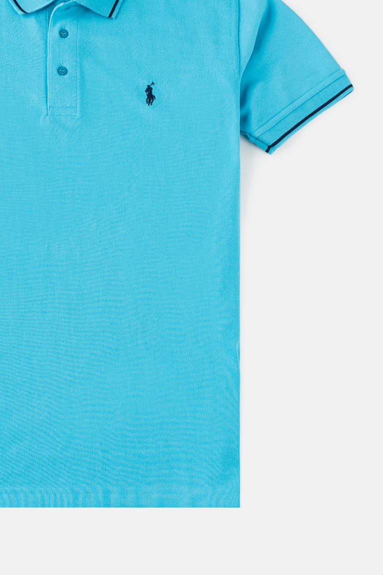 RL Premium Tipping Polo Shirt – Sky Blue