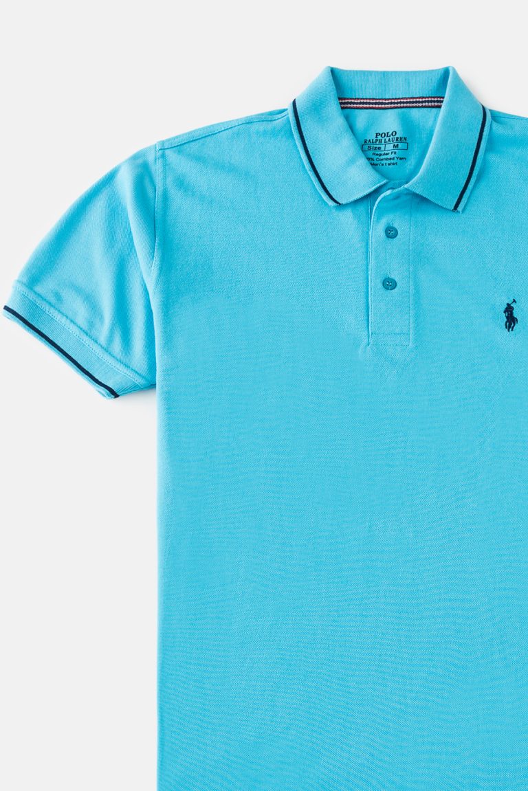 RL Premium Tipping Polo Shirt – Sky Blue