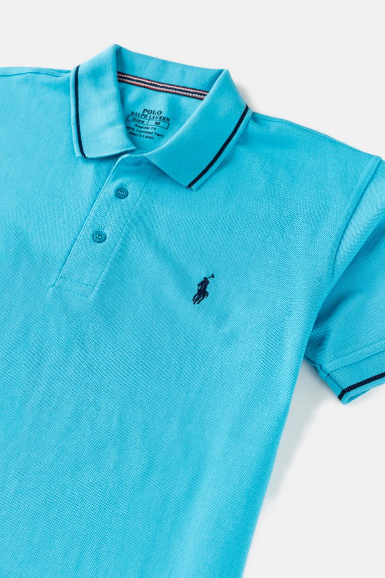 RL Premium Tipping Polo Shirt – Sky Blue