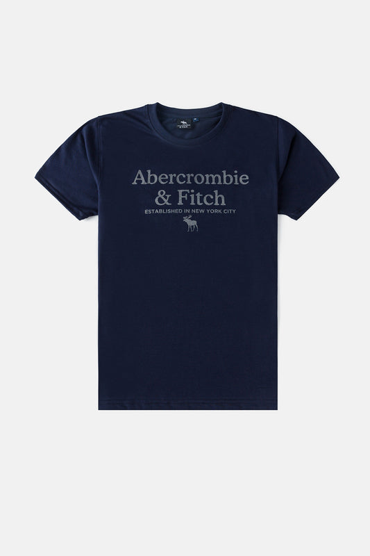 Abercrombie & Fitch Cotton Print T Shirt – Navy Blue