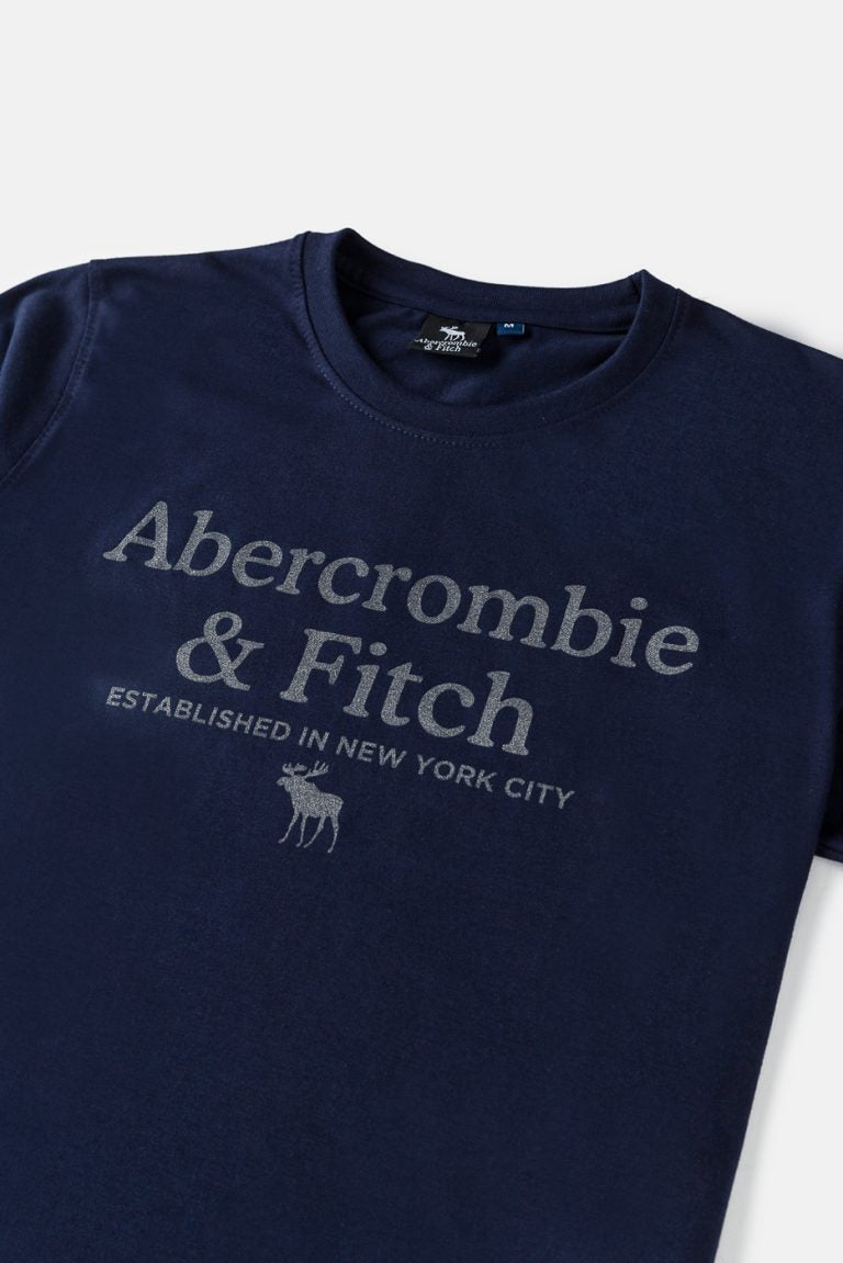 Abercrombie & Fitch Cotton Print T Shirt – Navy Blue