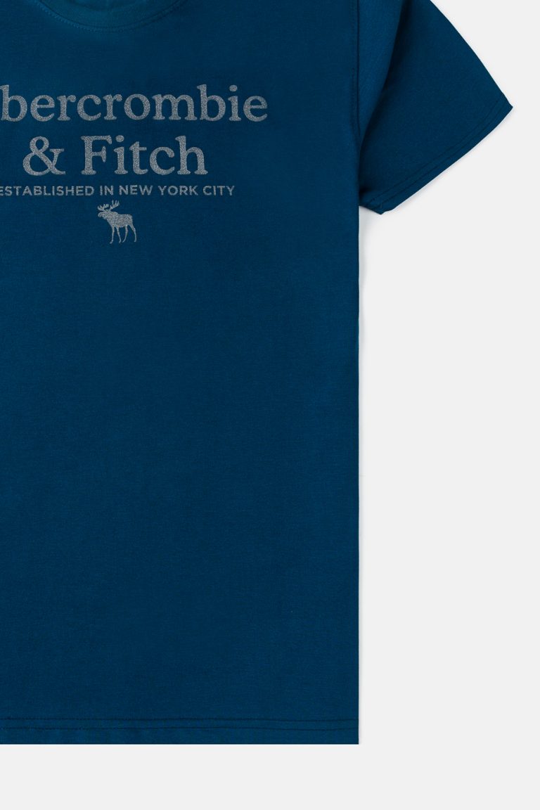 Abercrombie & Fitch Cotton Print T Shirt – Deep Blue