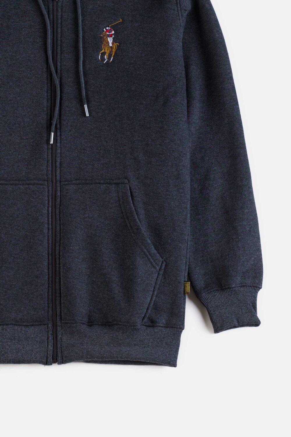 RL Premium Fleece Multi Pony Zipper Hoodie – Charcoal