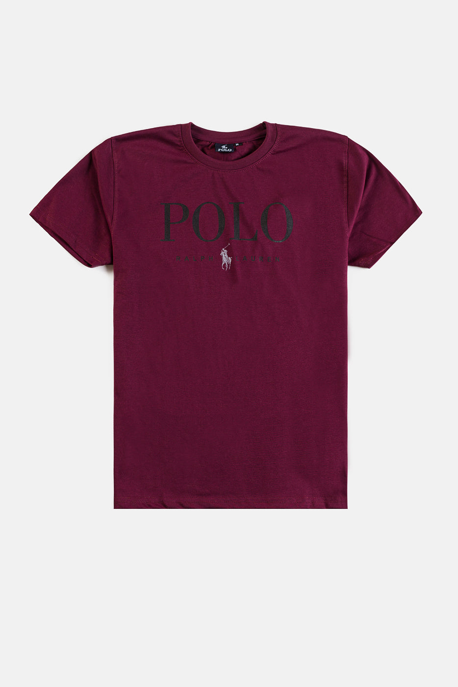 RL Premium Cotton Print T Shirt – Maroon