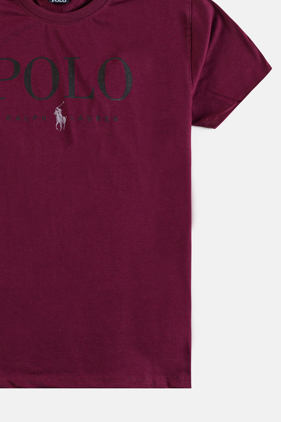 RL Premium Cotton Print T Shirt – Maroon