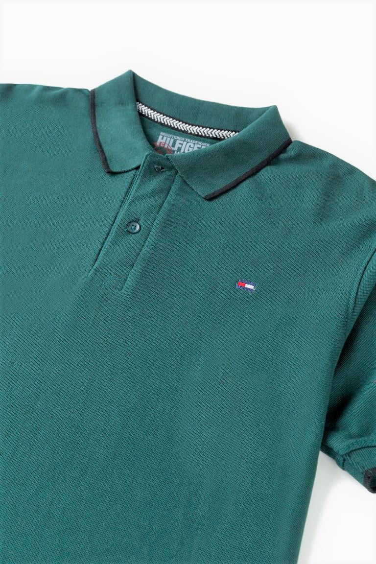 TM Tipped Cotton Polo Shirt – Jade